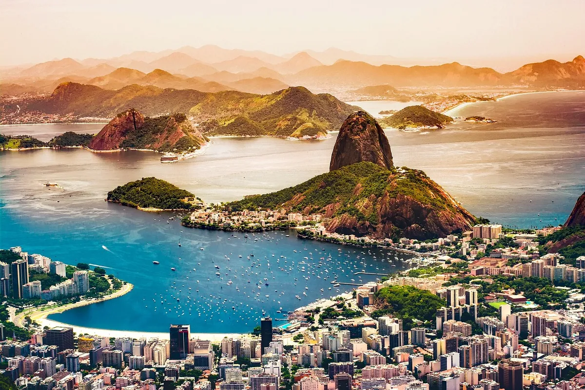rio de janeiro, nature, brazil, city, urban, tourism, coastline, vacation, cityscape, mountains, sunrise, buildings, bay, harbor, water