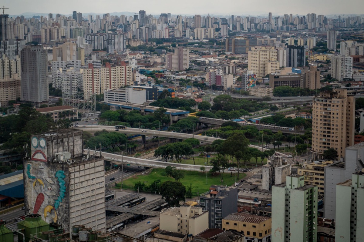 Concrete jungle and green space in Sao Paulo