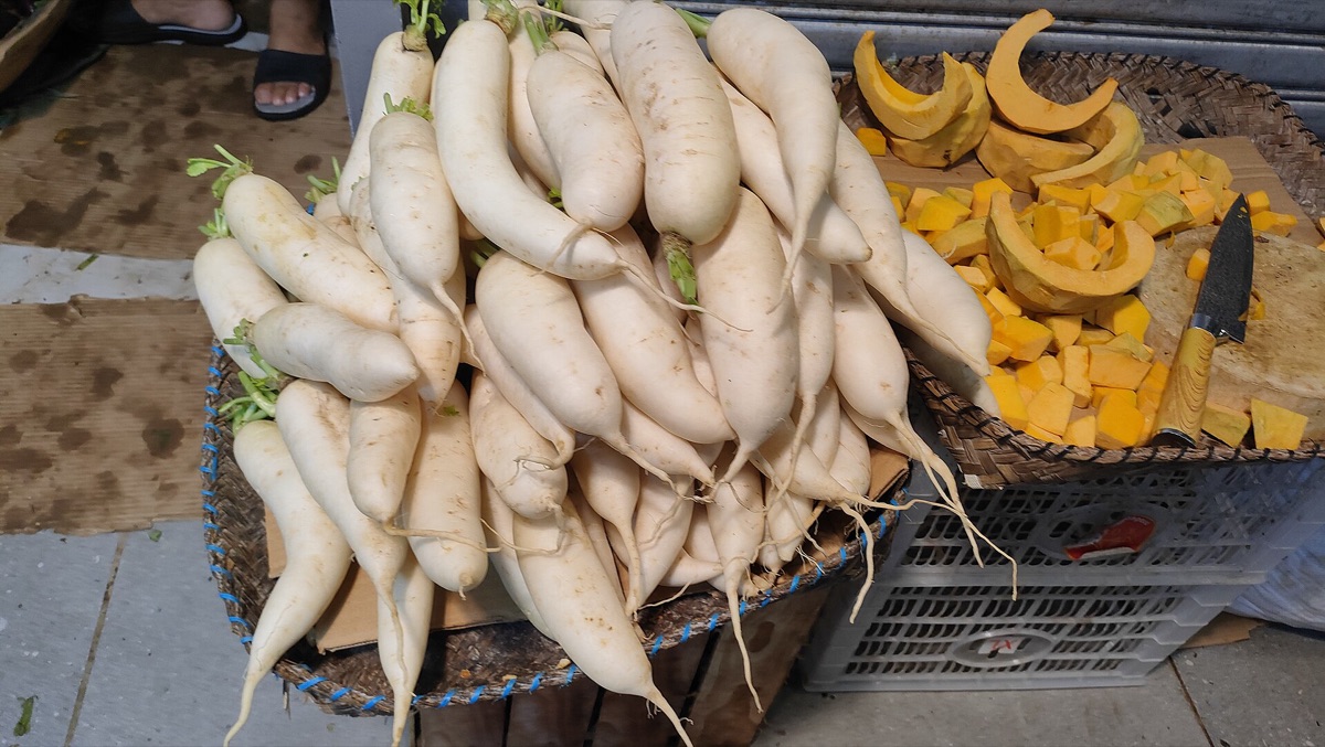 Markt met groenten en fruit